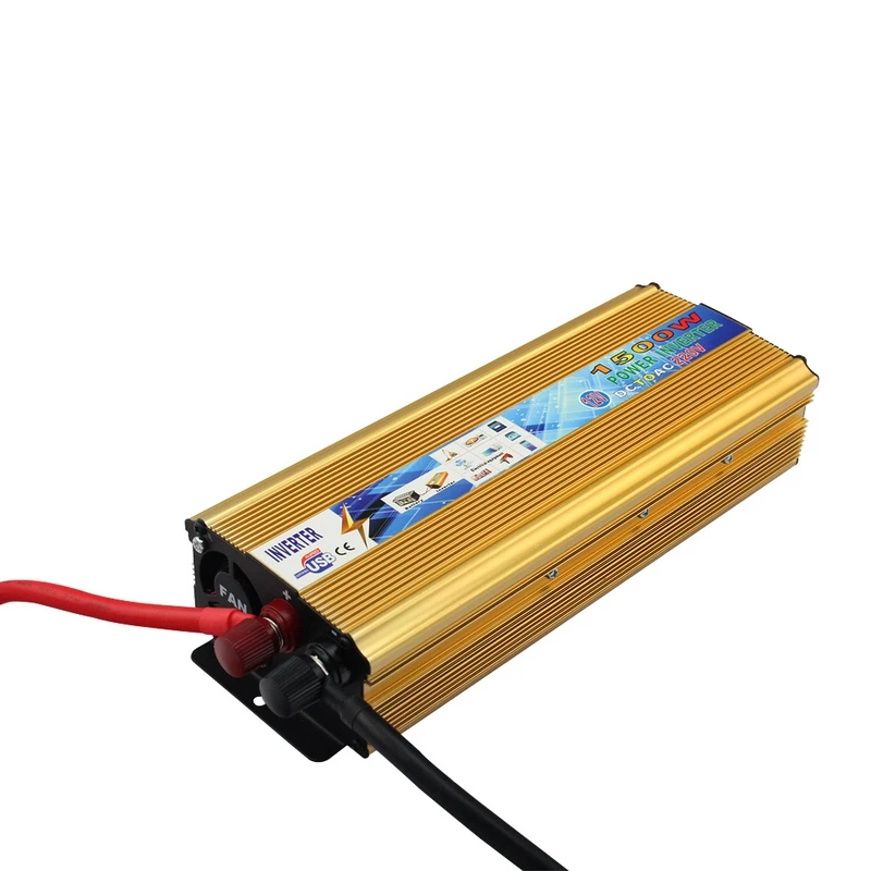 Золото 1500 Вт AC/DC 12V AC 220 Автомобильный инвертор Питание переключатель бортовой