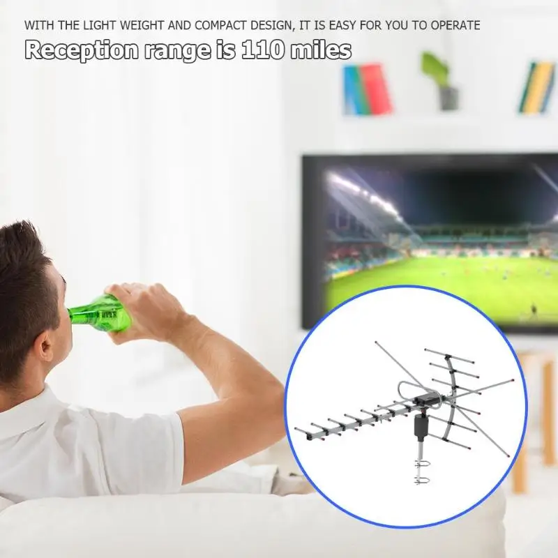Leadzm TA 001 ТВ антенна вращение на 360 градусов UV VHF 45 230MHz / UHF 470 860MHz 15 22dB наружная