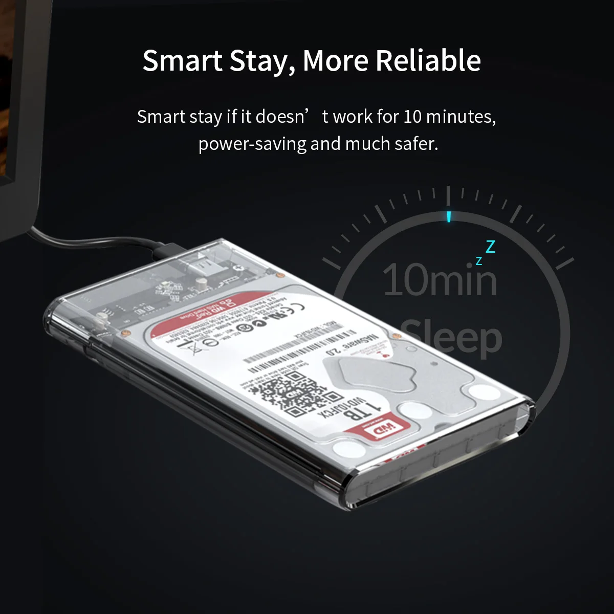 ORICO HDD чехол 2,5 дюймов прозрачный SATA для USB 3,0 3,1 чехол для жесткого диска 5 Гбит/с 4 ТБ UASP type C корпус SSD, HDD 10 Гбит/с