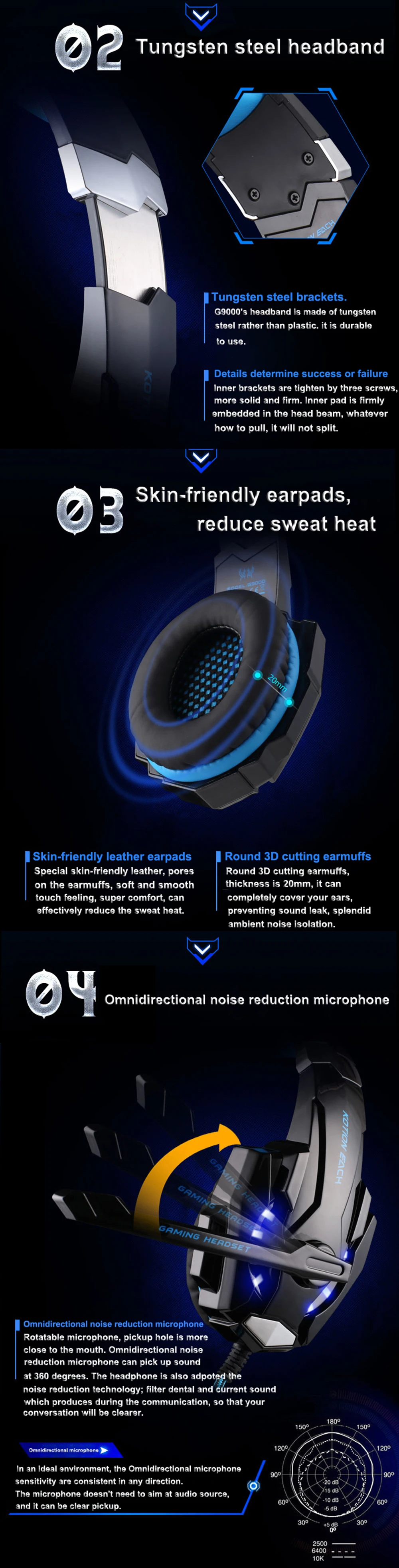 KOTION каждый Gaming Headset игра наушники глубокий бас стерео наушники с светодиодный свет микрофон для портативных ПК PS4 Xbox