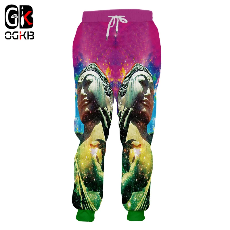 OGKB Jogger брюки для мальчиков популярные свободные с 3D принтом Будды спортивные