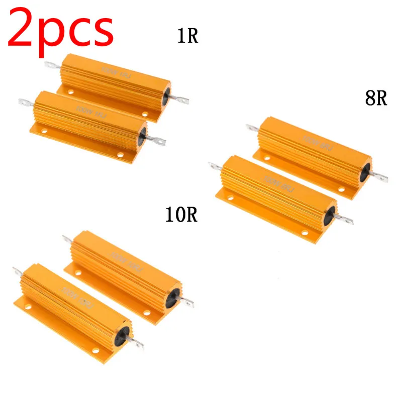 2 шт. 100 Вт Алюминий Мощность металлический корпус чехол с проволочной обмоткой