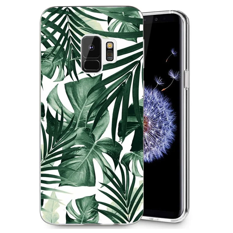 Модный летний Мягкий чехол из ТПУ с принтом в виде листьев дерева тропика для Samsung