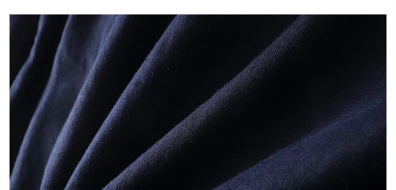 Мужская Повседневная рубашка из 100% льна голубая с длинными рукавами большие