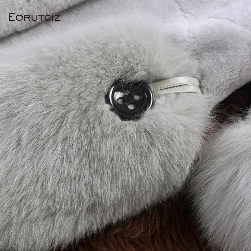 Зимнее длинное вельветовое пальто из искусственного меха больших размеров 3XL