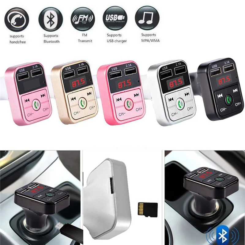 New High Quality Universal Fashion Durable FM Transmitter Bluetooth Car Kit MP3 Player LED Dual USB 4.1A Charger#276898 | Автомобили и
