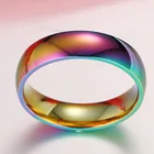 ЛГБТ Радужное кольцо для геев гордости Красочные мужские женские титановые из нержавеющей стали мужские бриллиантовые обручальные кольца полноразмерные