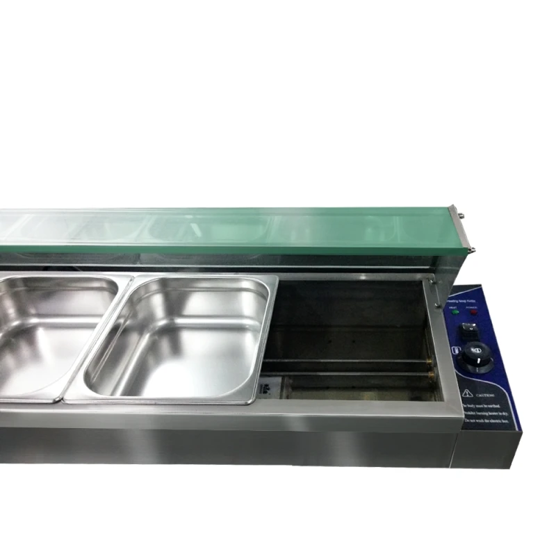 Электрический 5 кастрюль Bain Marie подогреватель пищи столешница Пароварка нержавеющая сталь подогреватель для супа оборудование буфет bainmarie витрина