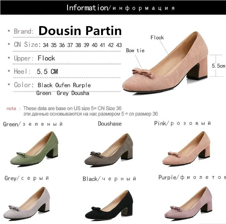 Dousin partin/ г. Модные женские туфли-лодочки женская обувь на высоком толстом каблуке женская свадебная обувь с круглым носком обувь с бантом, zapatos mujer