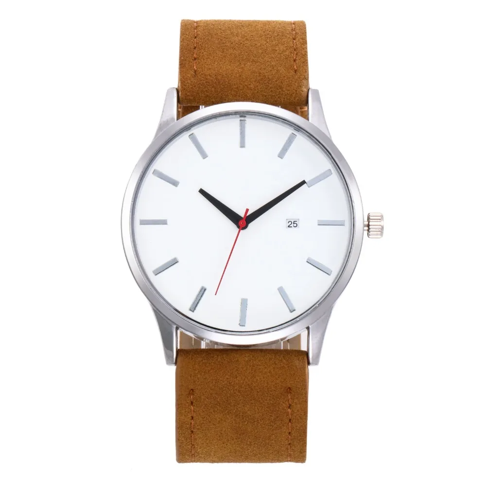 Reloj 2018 Модные кварцевые мужские часы с большим циферблатом кожаные спортивные