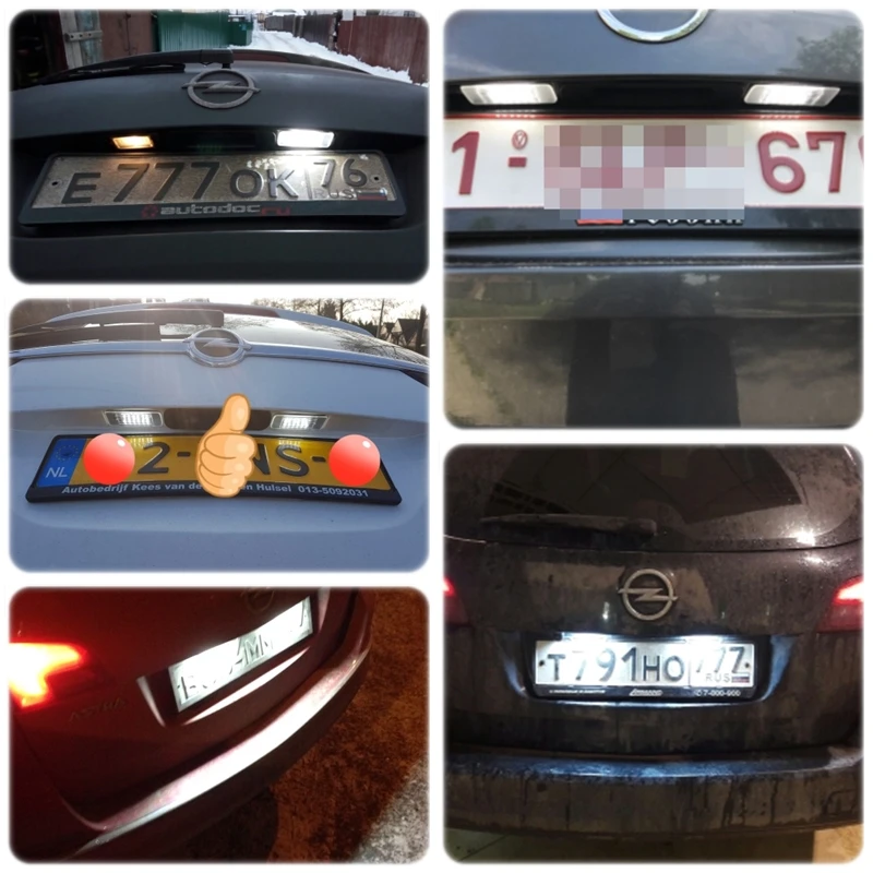 CAN-bus 18-SMD светодиодный светильник номерного знака для Opel Vauxhall Astra J Sports Tourer Estate Zafira Tourer C 09-15
