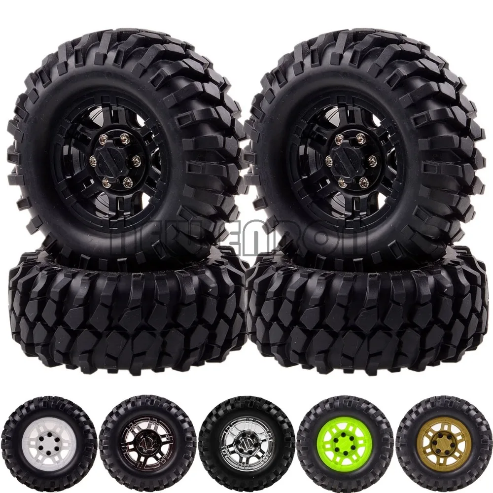4P RC 1:10 Rock Crawler 1.9'' Beadlock Wheels &amp 96MM Tires Gmade D90 SCX10 | Parts Accs