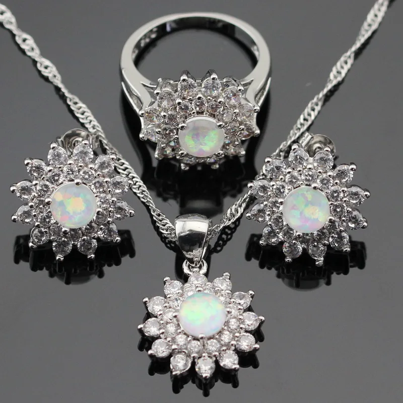 Женский ювелирный комплект из колье серёг и кольца с фианитом|colorful jewelry sets|jewelry sets