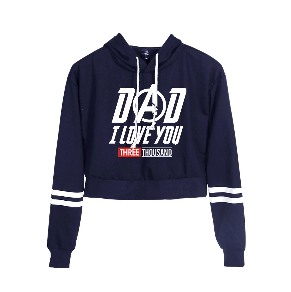 Новый Harajuku модные худи укороченный Love You 3000 раз толстовка с капюшоном для женщин
