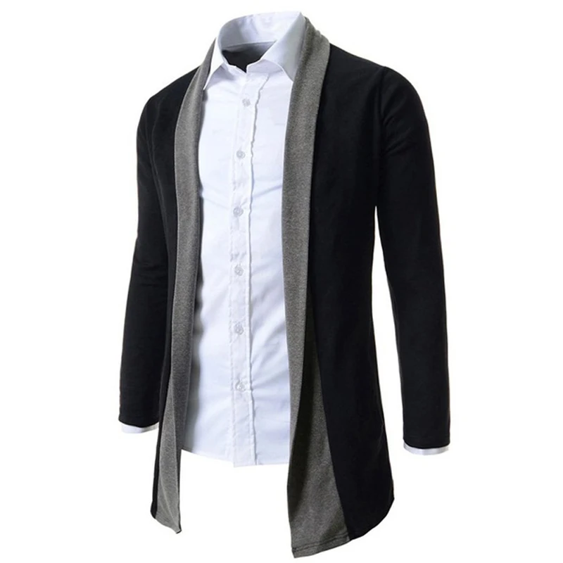 Zogaa Geek New Men's Cardigan Color Matching Casual Long Sleeve Knit Male Autumn pure color sweater wholesale |