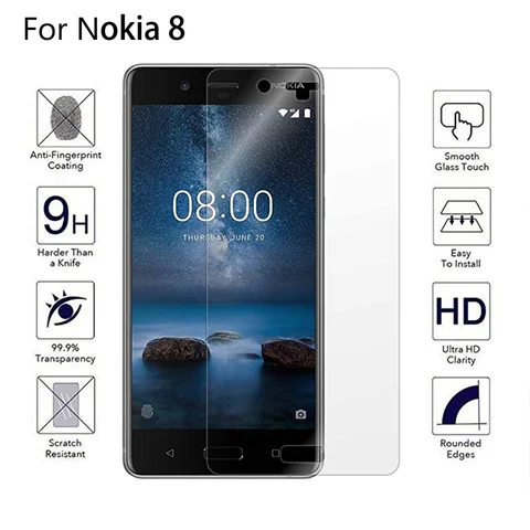 Полное покрытие, закаленное стекло мобильный телефон для Nokia 5, 8, Защитная пленка для экрана с полным клеем для Nokia5, Nokia8, защитная пленка, стекло