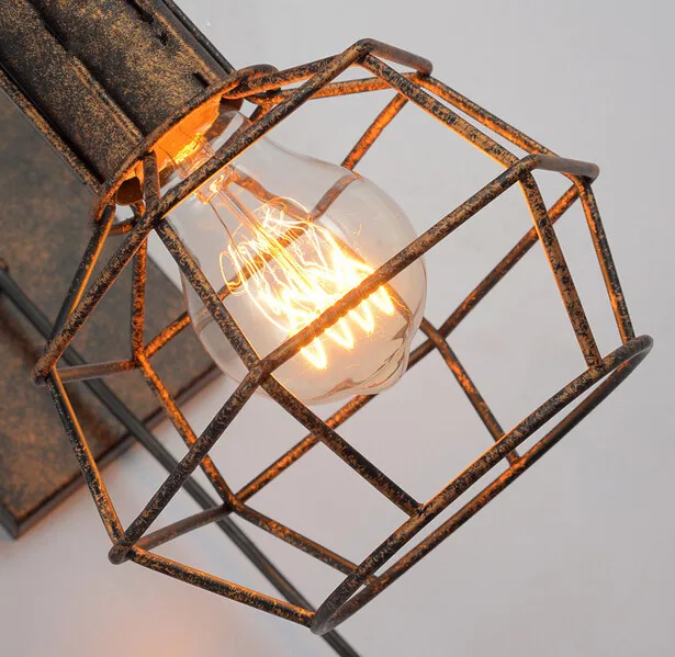 Железная круглая настенная лампа в стиле лофт американские загородные