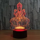 Ночник Будда, 7 цветов, светодиодный светильник, 3D атмосфера, 3D визуальная иллюзия, игрушка для детей, подарки на Рождество, день рождения