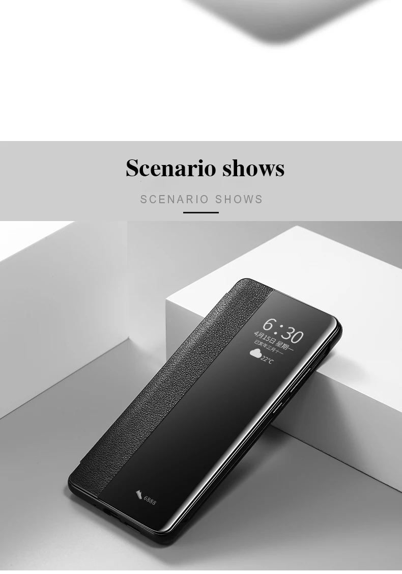 Для huawei P30 Pro Чехол-книжка из натуральной кожи Cenmaso Smart Touch прозрачный защитный чехол для телефона