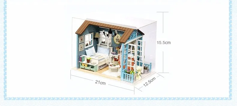 Симпатичные комнаты DIY деревянный дом Miniaturas с мебели DIY Миниатюрный Дом Кукольный домик игрушки для детей Рождество и день рождения Z07