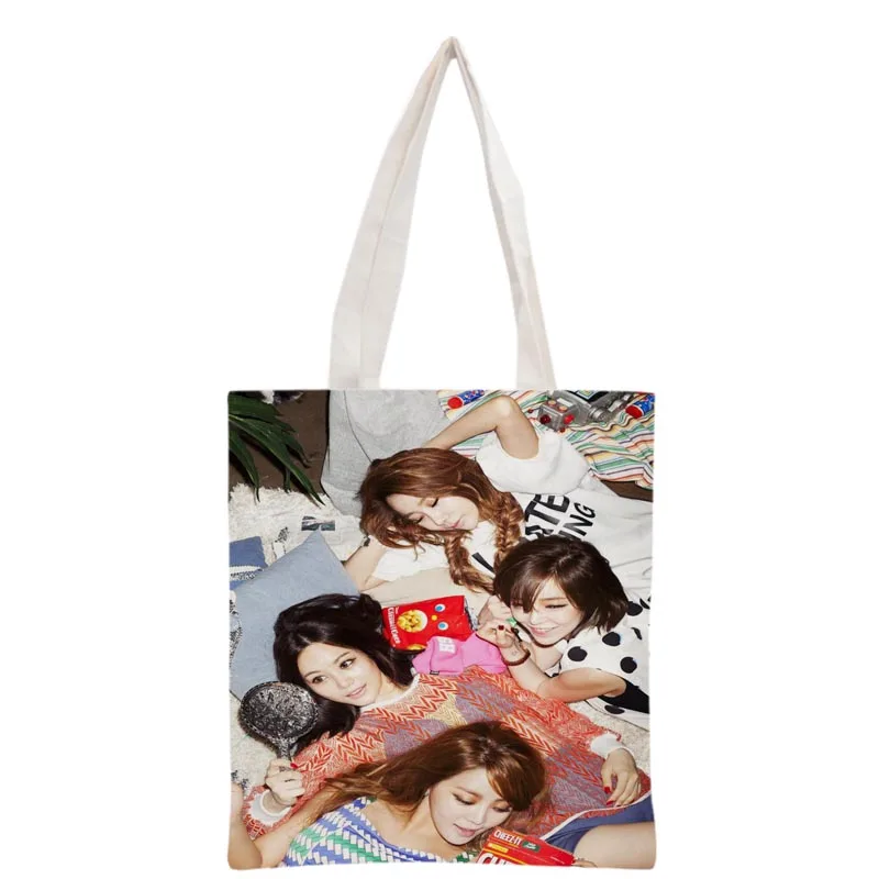 

Brown Eyed Girls Handbag Korea-Pop printing canvas tote bag Reusable Foldable Canvas Women Bags 30x35cm custom your image