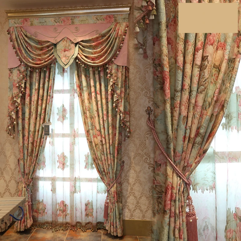Занавески на заказ роскошный европейский стиль занавески для сада жаккардовые
