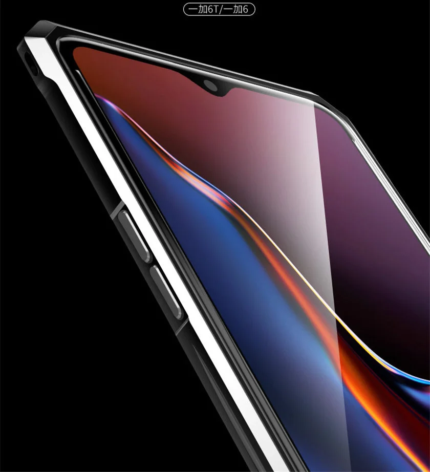 Чехол для Oneplus 6 t One Plus 6 t, Роскошный металлический бампер, прозрачная задняя крышка из закаленного стекла для Oneplus 6T 1+ 6 t Capa