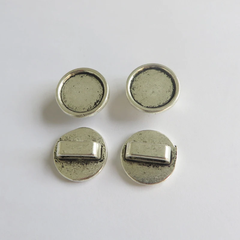 10pcs Antique Tone Spacer Button Slider For 10mm 5mm Flat Leather Cords Bracelet Jewelry Making | Findings &amp Components