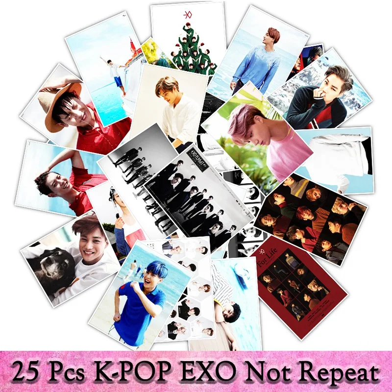 25 шт. креативные K-pop EXO DIY наклейки красивые мальчики Скрапбукинг ноутбук холодильник гитара водонепроницаемые наклейки для любителей коллекции