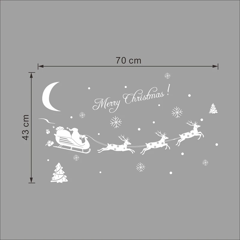 xmas03 Веселая Рождественская елка, снеговик, носок, олень, настенные наклейки, христианское украшение для дома, сделай сам, ПВХ, окно магазина, олень, фестиваль, фреска - Цвет: xmas03