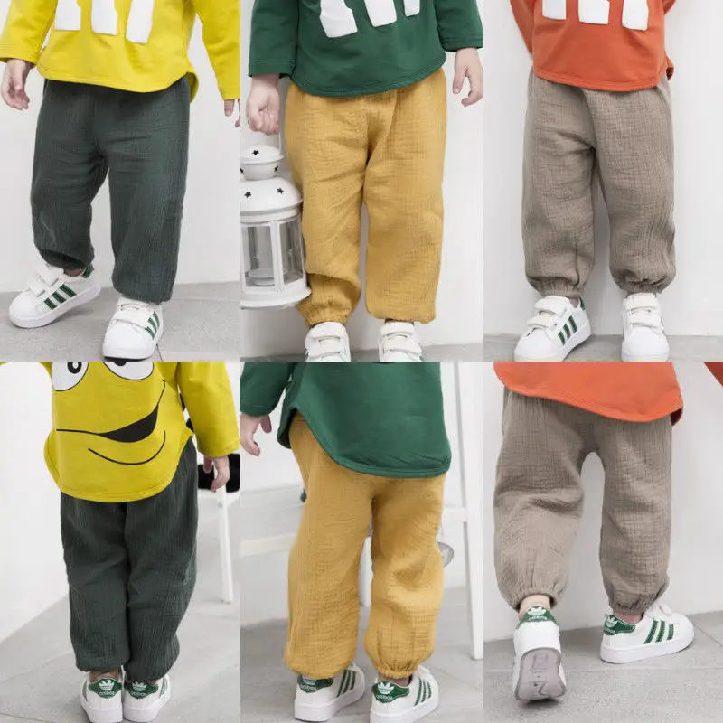 Лидер продаж милые детские штаны для маленьких девочек и мальчиков в складку