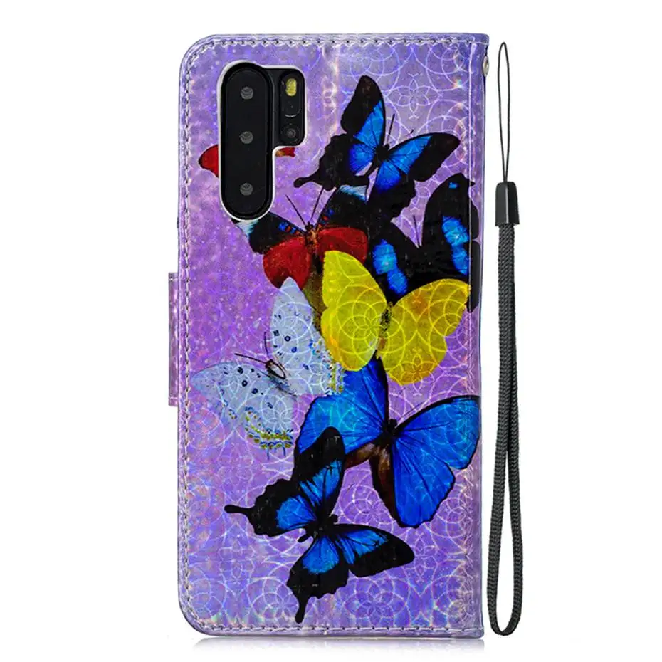 Лазерный флуоресцентный флип-чехол для huawei P30 P20 Pro Lite Y6 Y5 Y7 P Smart из искусственной кожи бумажник чехол для телефона s Fundas Capa