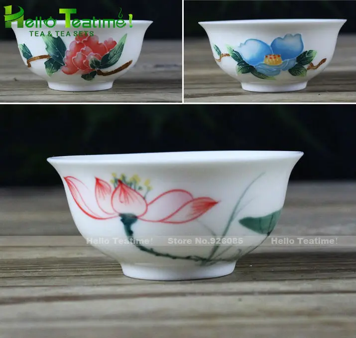 2 шт. ручная роспись фарфоровые чашки для чая набор китайский чайный кунг фу