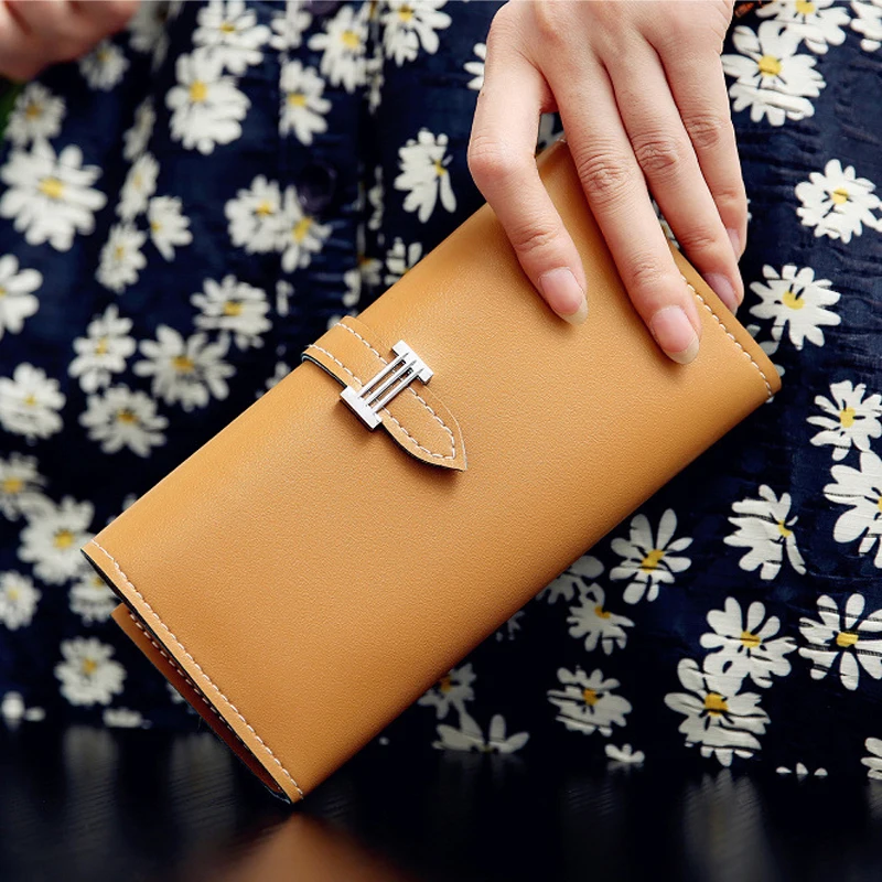 Новые Женщины Кошельки Леди дизайнер Кошелек H пряжки Высокого Качества Долго