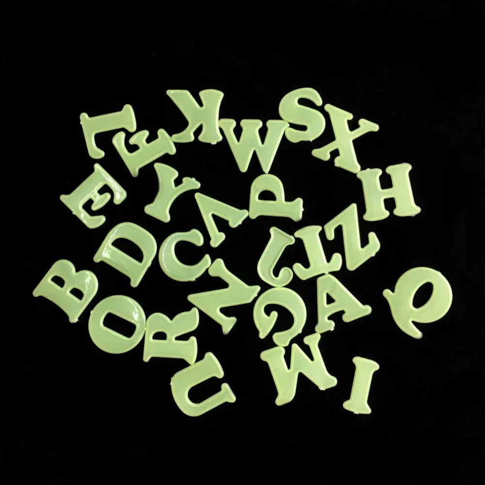 Алфавит флуоресцентные 26 английские буквы Светящиеся Настенные наклейки