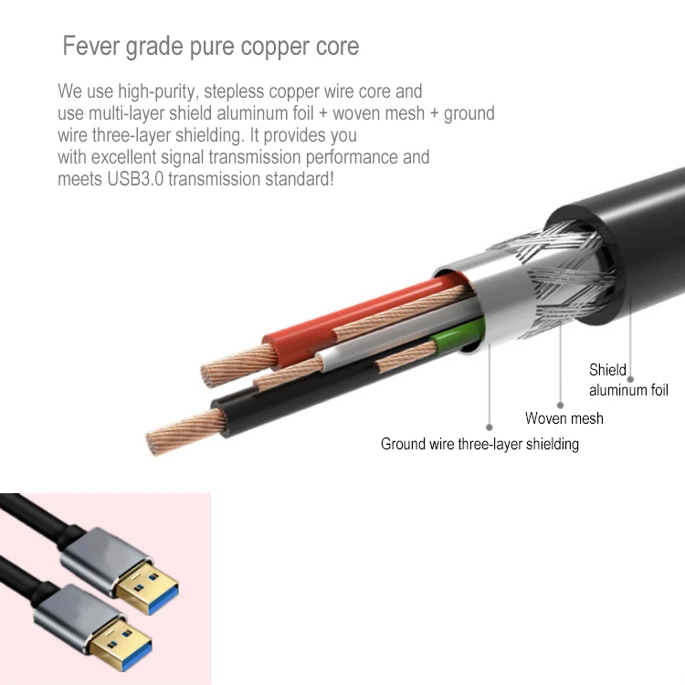 USB-USB кабель Тип A папа-папа USB 2,0 удлинитель для жесткого диска радиатор Компьютерная камера кабель удлинитель USB