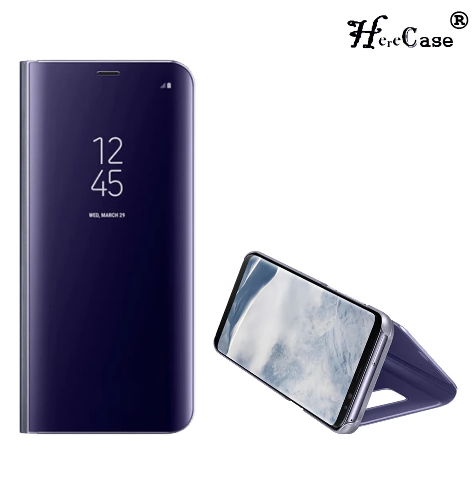 deep blue Роскошный металлизированный зеркальный чехол для samsung Galaxy Note 9 S8 Plus S7 S6 Edge, кожаный чехол для телефона s Smart Clear View, откидная подставка, чехол S9 - Цвет: deep blue