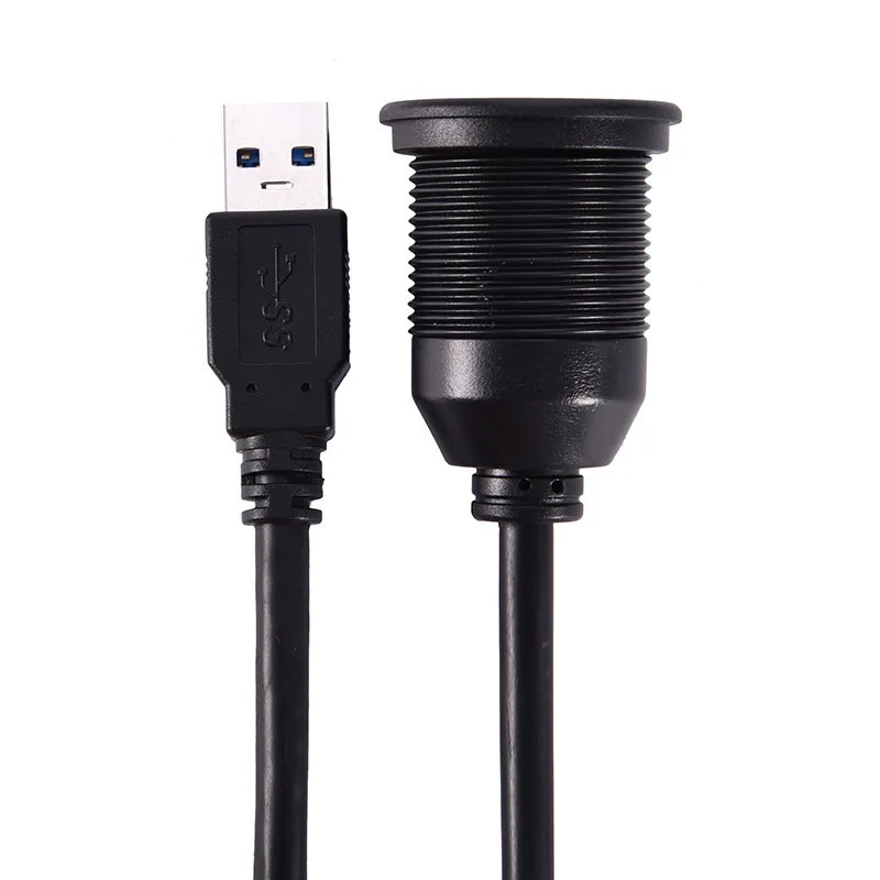 2 порта, двойной USB 2,0 3,0, AUX, заподлицо, автомобильное крепление, Удлинительный кабель для автомобиля, грузовика, лодки, мотоцикла, приборной панели, 1 м, 2 м