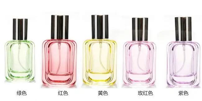 

free shipping 30ml color spray bottle back color glass bottle