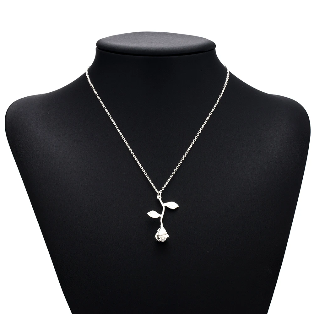 Женское ожерелье с цветком розы 3 цвета|rose flower necklace|flower necklacefashion necklace |