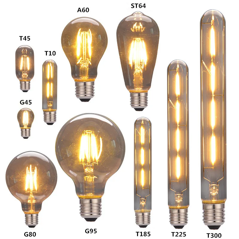 

Retro Edison Bulb E27 220V A60 ST64 T10 T45 T185 G80 G95 Ampoule Vintage Bulb edison Lamp Incandescent Filament Light Bulb Decor