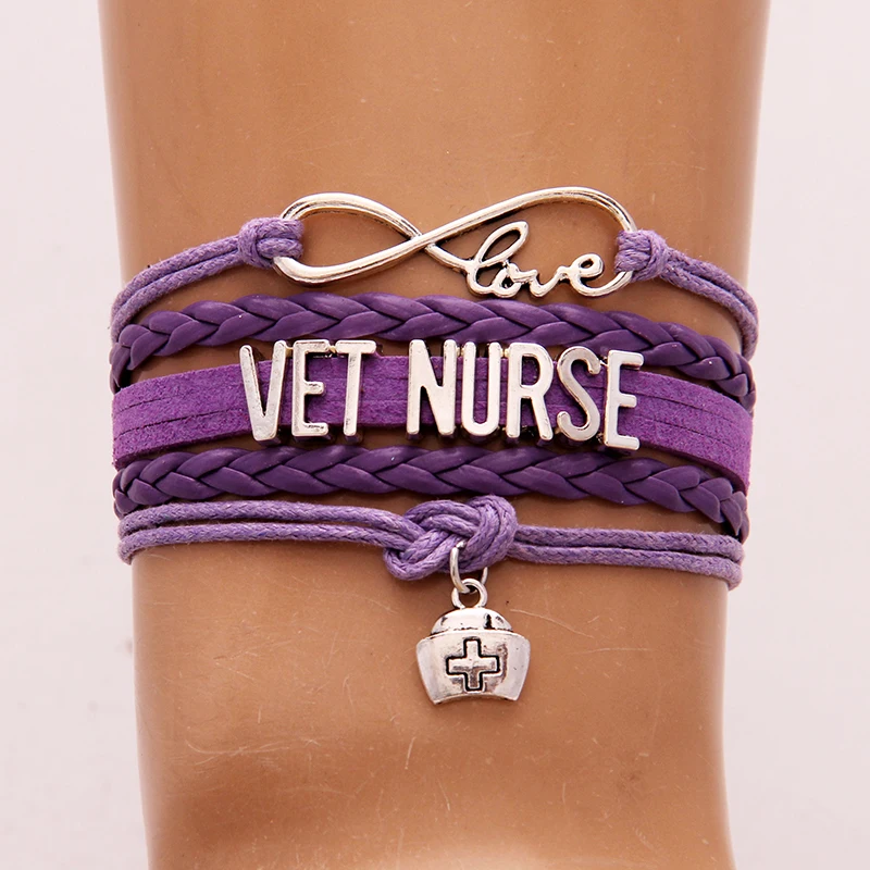 Браслет с надписью Nurse Infinity love Vet браслет для медсестры Очаровательная кожаная