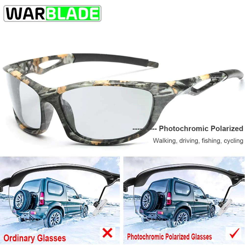 Мужские и женские фотохромные поляризованные солнцезащитные очки WarBLade