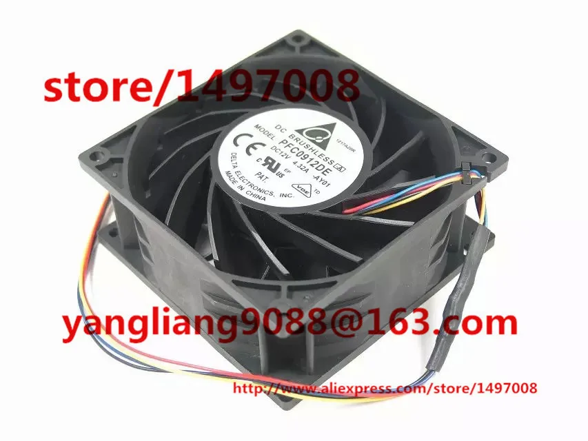 Delta Electronics PFC0912DE AY01 DC 12V 4.32A Размеры: 90x90x38 мм 4 провод Сервер вентилятор