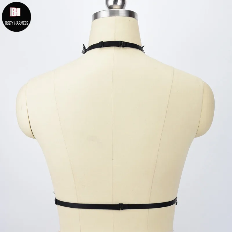 Черный кружевной утягивающий бюстгальтер с бретелькой через шею чокер Бралетт