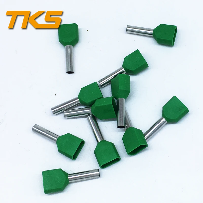TE2512 Терминал 2x22 AWG провода Bootlace наконечники для мм 2X0.5mm2. 8 рукав двойные клеммы |