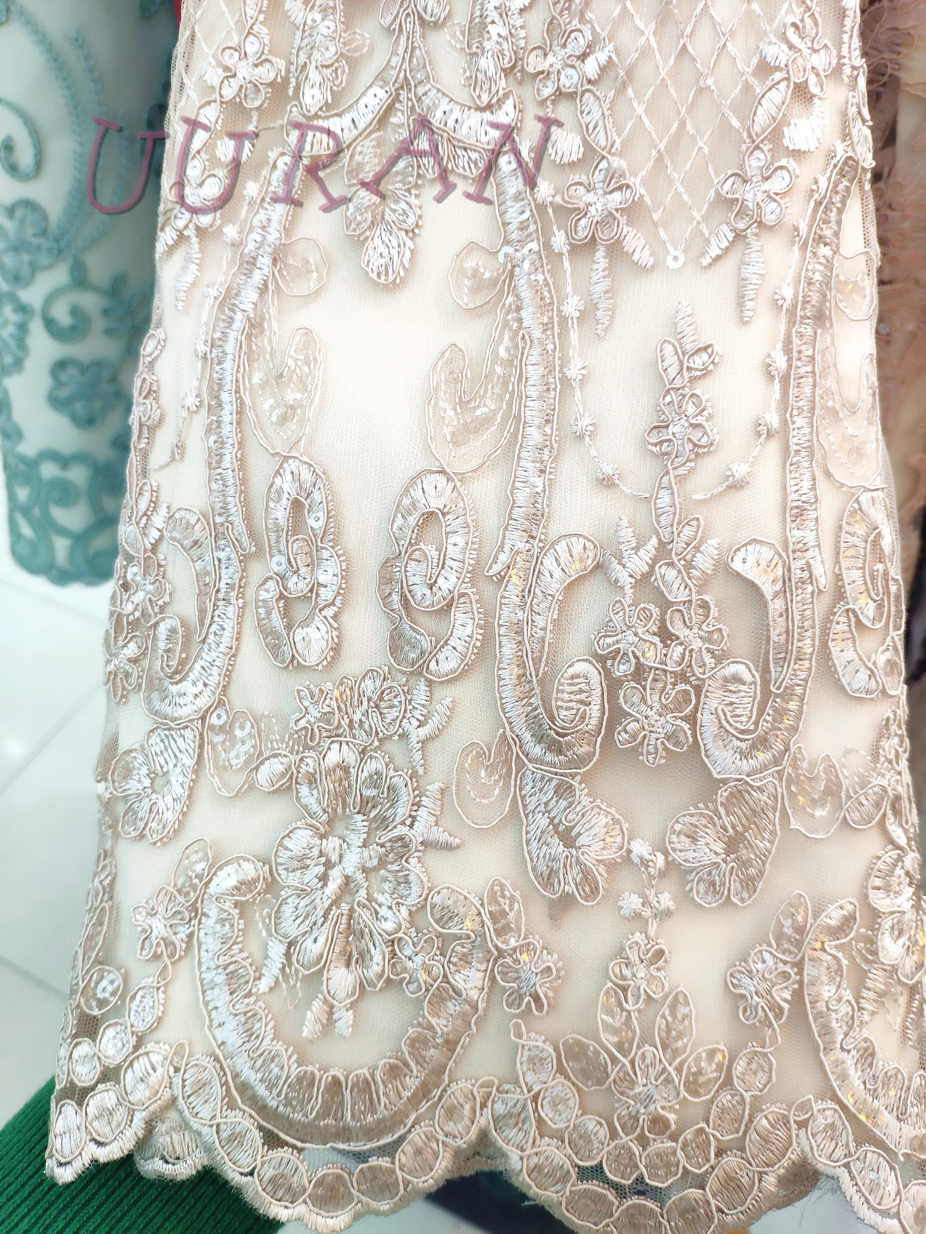 Светильник голубая нигерийская Свадебная кружевная ткань высшего класса