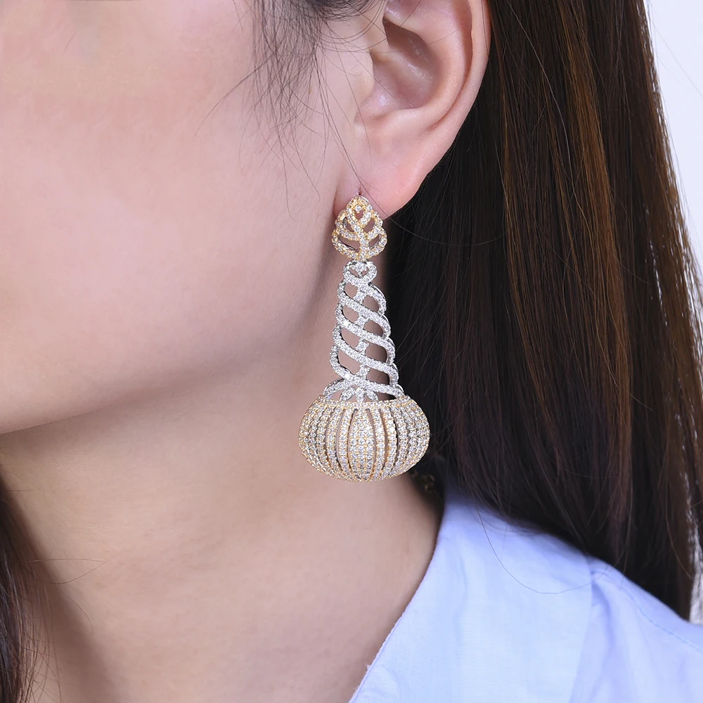 missvikki Handmade Hollow Earrings Women Trendy Geometric Pendant Wedding Party Jewelry Bridal DUBAI Design New | Украшения и