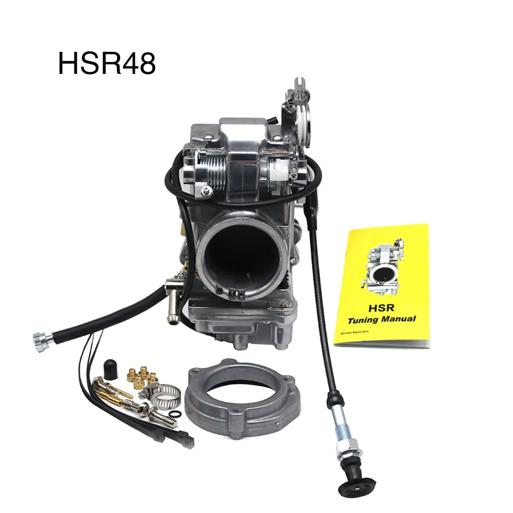 48mm ZS с жесткими защитными HSR42 45 48 Mikuni 42 мм Carb ускоритель Производительность насоса насосная станция карбюратор TM42-6 42-18 Harley EVO Twin Cam для 4T - Цвет: 48mm