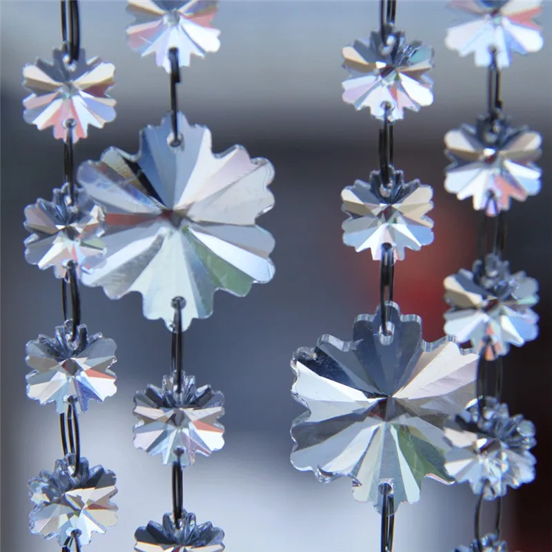 

20meters snowflake High Quality Crystal Garland chain Glass Strands Tree Flower Home Decoration Wedding Centerpieces